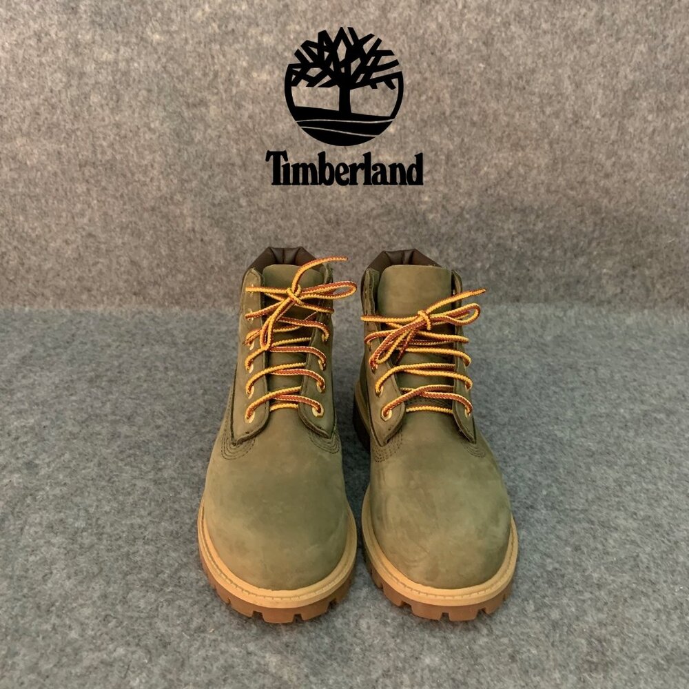 Timberland Green Leather Boys Youth Suede Lace Up Ankle Boots